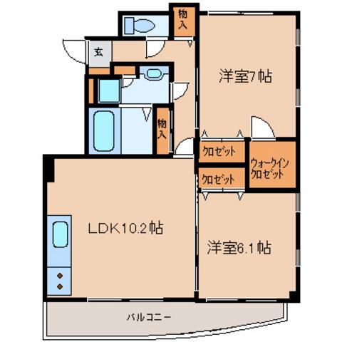 吹上マンション(2LDK/2階)の間取り写真