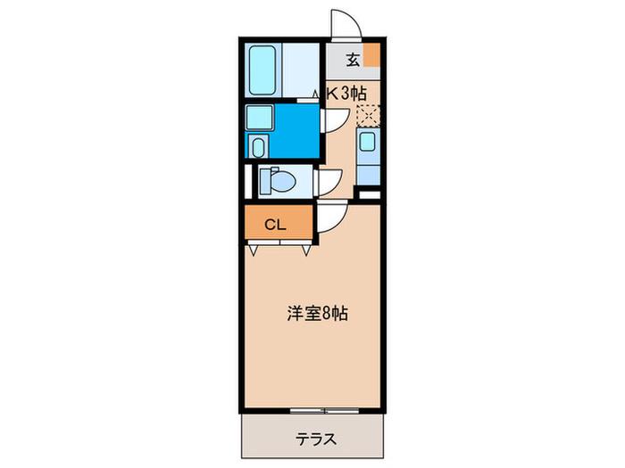 ユアメゾン井堀(1K/1階)の間取り写真