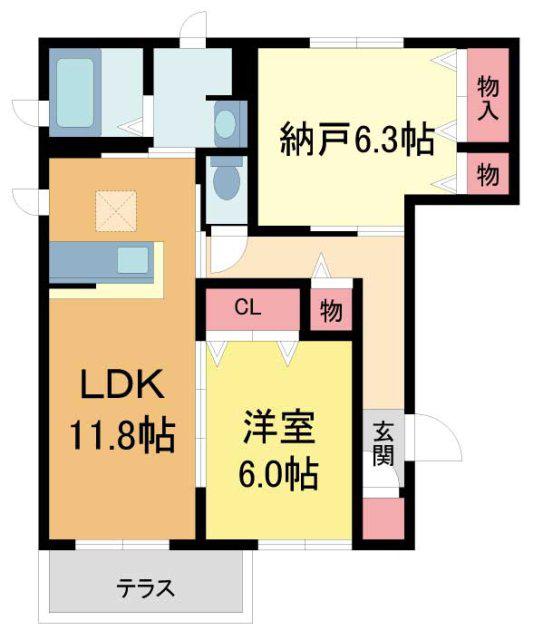ベステン ダンク(1SLDK/1階)の間取り写真