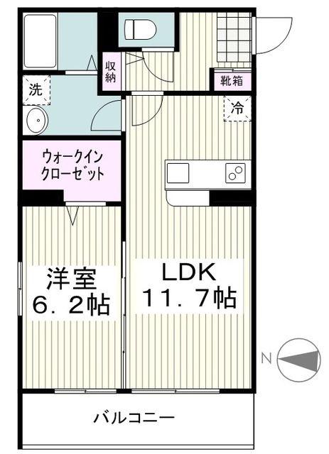 トレリッシュ湘南(1LDK/2階)の間取り写真