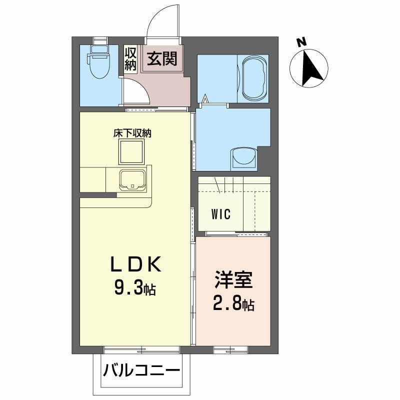 タウンコート黒松(1LDK/1階)の間取り写真
