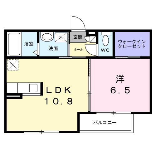 ハッピーハイツ(1LDK/2階)の間取り写真