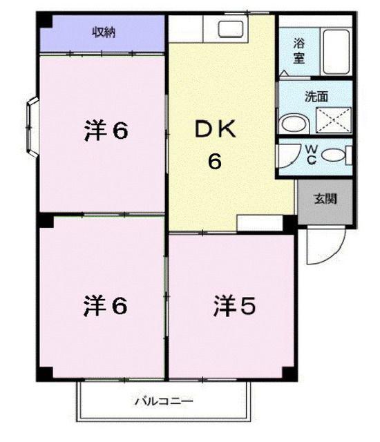 サンハイツ近田B(3DK/2階)の間取り写真