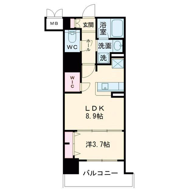 RJRプレシア南堀江(1LDK/12階)の間取り写真