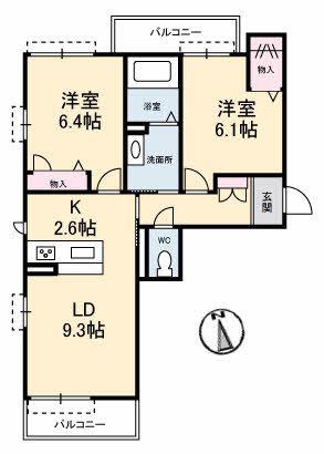 RIVIERE(2LDK/3階)の間取り写真