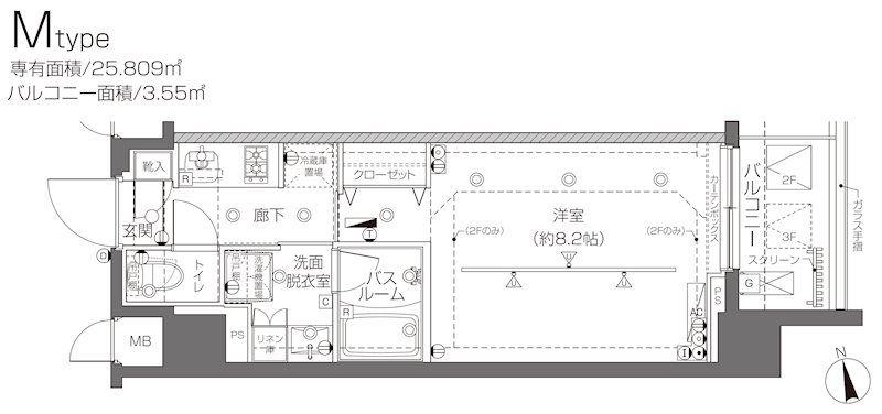 ZOOM大塚(1K/2階)の間取り写真