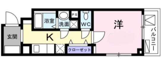 ヴィチーノ アル ポンテ品川(1K/3階)の間取り写真