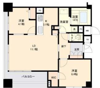 プロスペクト森下(2LDK/3階)の間取り写真