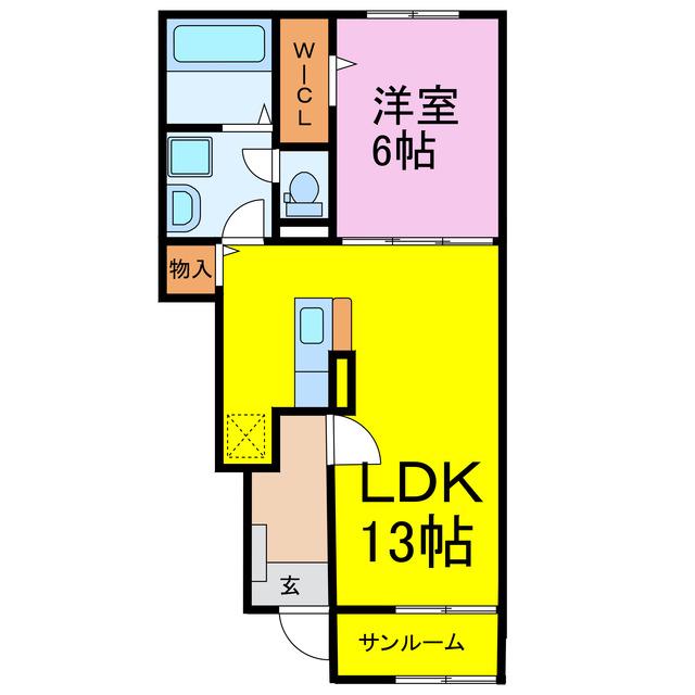川口アパート(1LDK/1階)の間取り写真