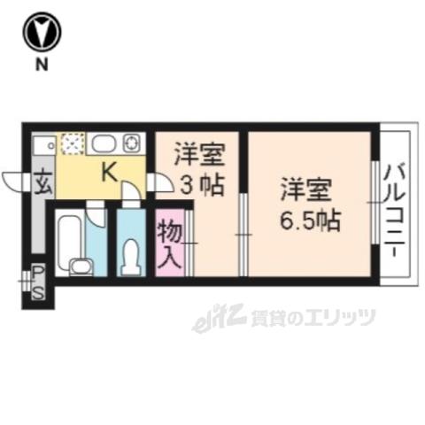 プチシャトー19(2K/4階)の間取り写真