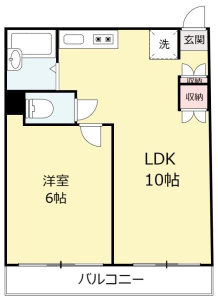 カーサ中村(1LDK/4階)の間取り写真