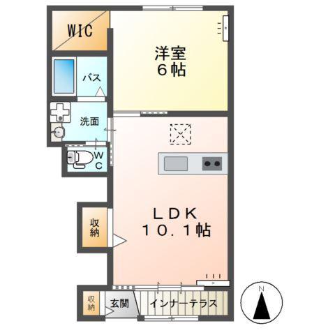 CLEVERIE I(1LDK/1階)の間取り写真