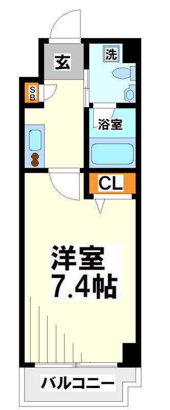 セカンド調布 A(1K/2階)の間取り写真