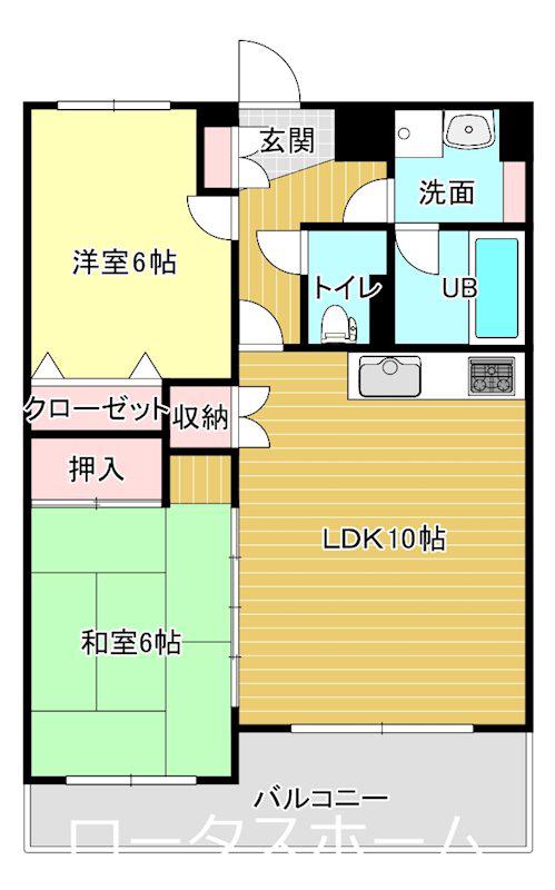 第2中村ビル(2LDK/5階)の間取り写真
