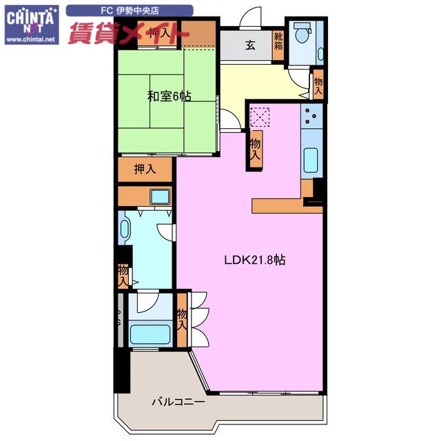 フジタ第6鳥羽マンション(1LDK/3階)の間取り写真