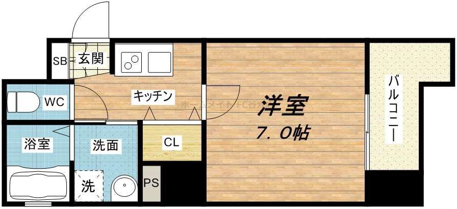 PARK HILLS 玉造 AGERATE(1K/2階)の間取り写真