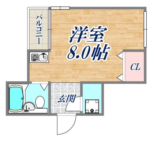 エンゼルマリン元町(ワンルーム/4階)の間取り写真