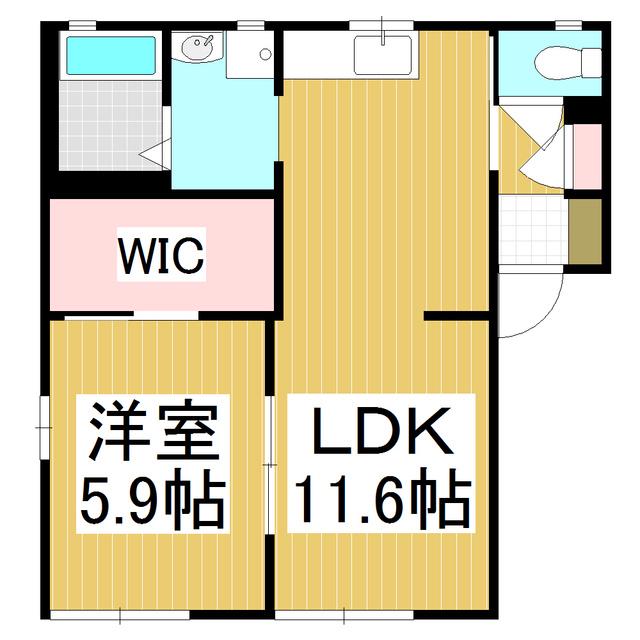ヴィラシャンテC(1LDK/1階)の間取り写真
