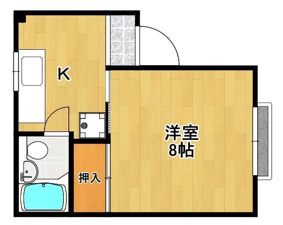 小林コーポ(1K/2階)の間取り写真