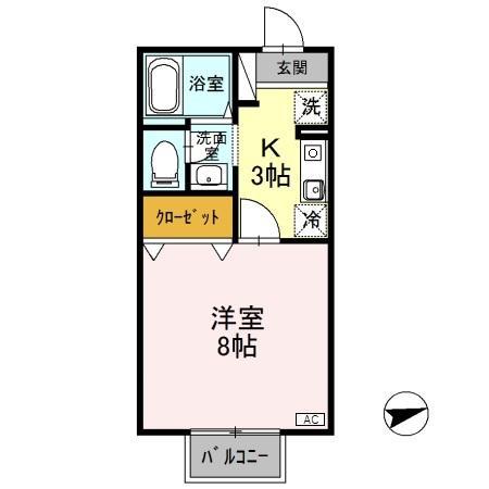 フォルテ(1K/2階)の間取り写真