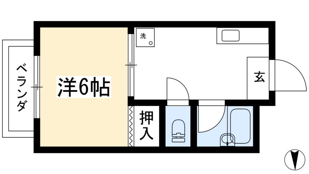 メゾンドシンワ(1K/1階)の間取り写真