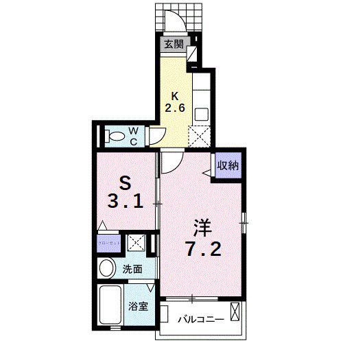 ドリームふしみ(1SK/1階)の間取り写真