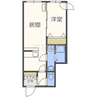 フェリジータ宮ヶ丘(1LDK/4階)の間取り写真