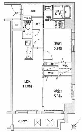 プレスタイル博多駅南 (2LDK/10階)の間取り写真