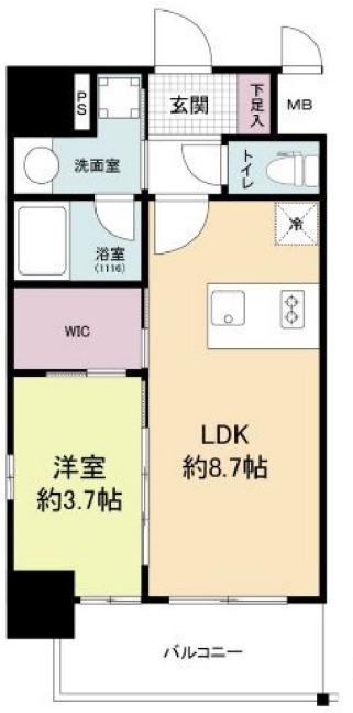 ORSUS大阪福島(1LDK/5階)の間取り写真