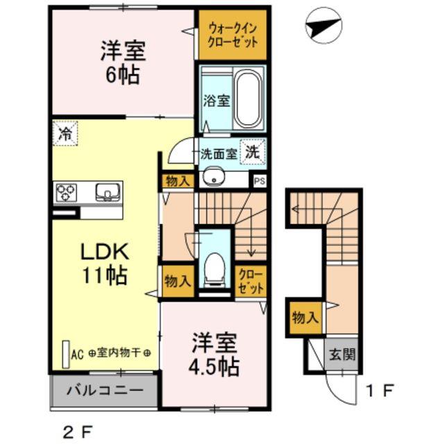 セジュール本覚寺(2LDK/2階)の間取り写真