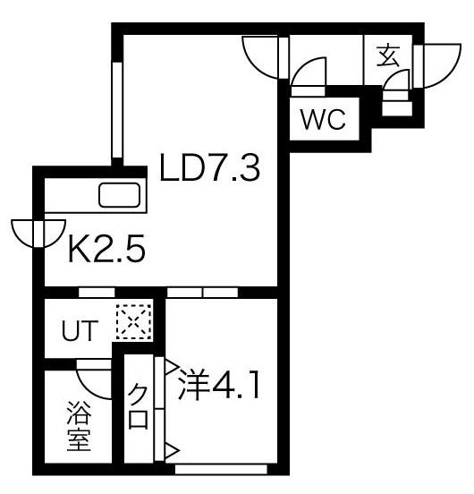 グローブタウン南郷(1LDK/4階)の間取り写真