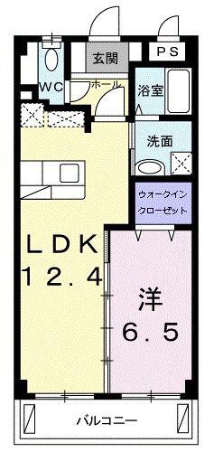 マリーエン・ケーファー澤岻(1LDK/2階)の間取り写真