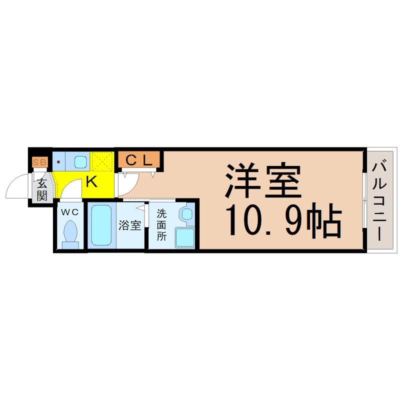 本州守山ビル(1K/3階)の間取り写真
