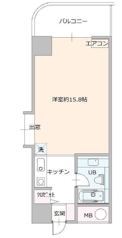 レックイン大磯(ワンルーム/4階)の間取り写真
