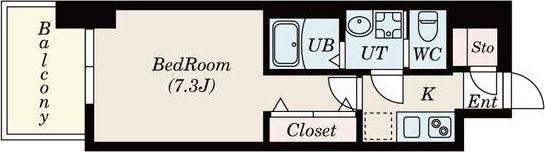 S-RESIDENCE名駅南(1K/7階)の間取り写真