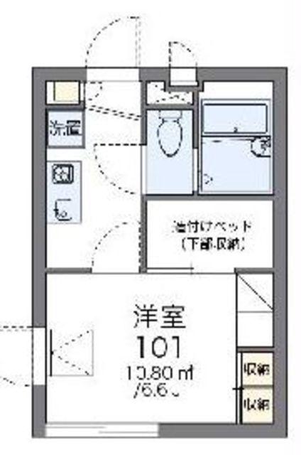 レオパレスオブリカーサ(1K/2階)の間取り写真