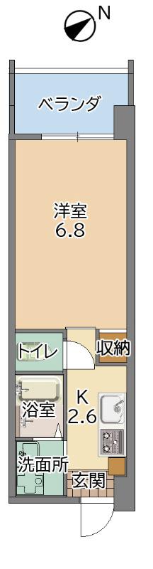 エスペランサ大山(1K/2階)の間取り写真