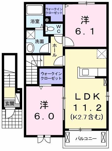ルミナス・M(2LDK/2階)の間取り写真