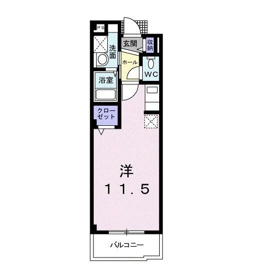 ユングフラウII(ワンルーム/1階)の間取り写真