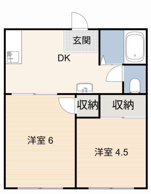 サンハイツ(2DK/2階)の間取り写真