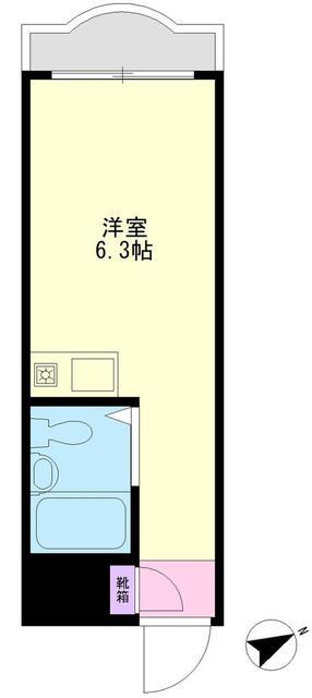 K′Sコート(ワンルーム/4階)の間取り写真