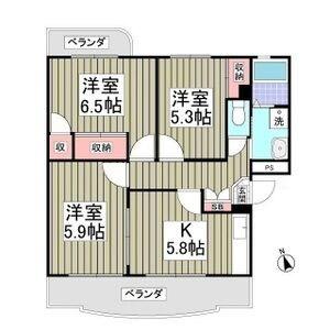 ラ・セゾン西城(3K/1階)の間取り写真
