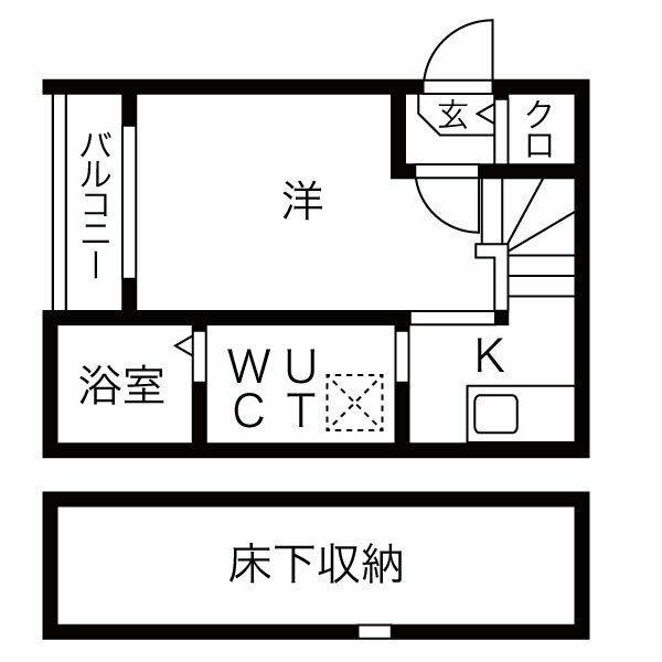 ル・ケレス黄金(1K/1階)の間取り写真