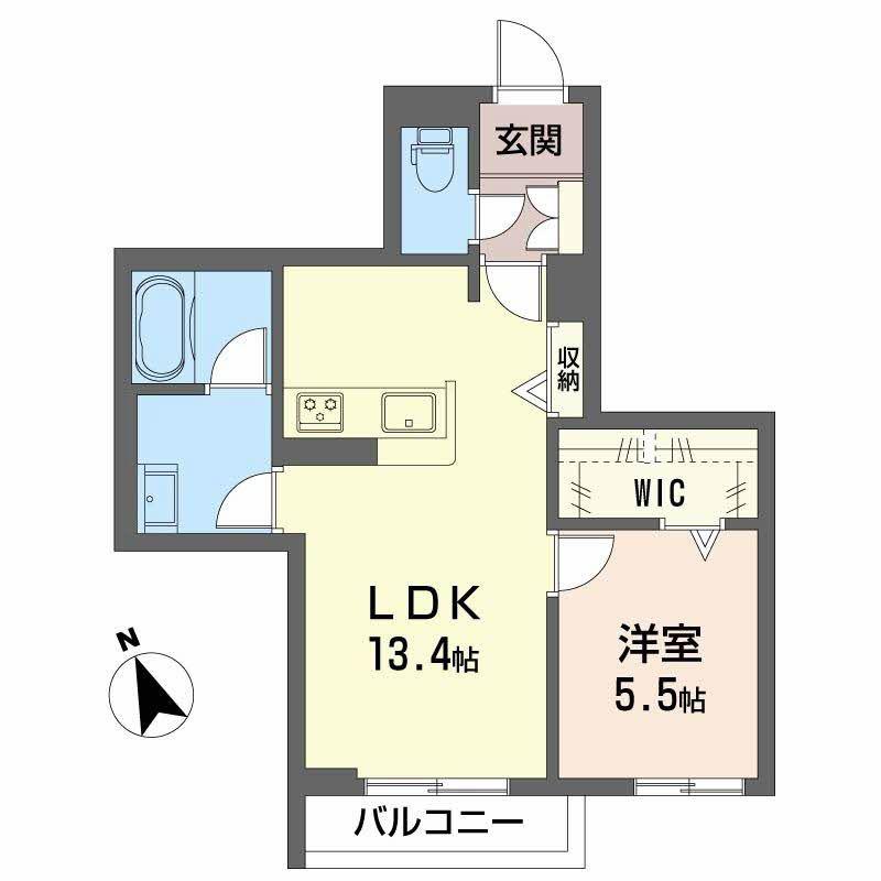 シャーメゾン岡田ハイテール(1LDK/2階)の間取り写真
