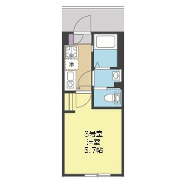 NORDUS AXIS(1K/2階)の間取り写真