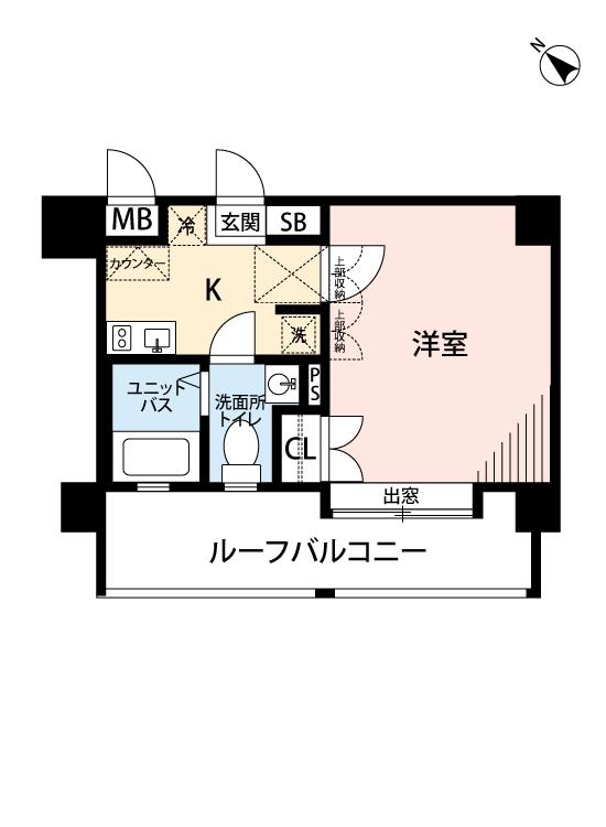 クレタ県庁前(1K/11階)の間取り写真