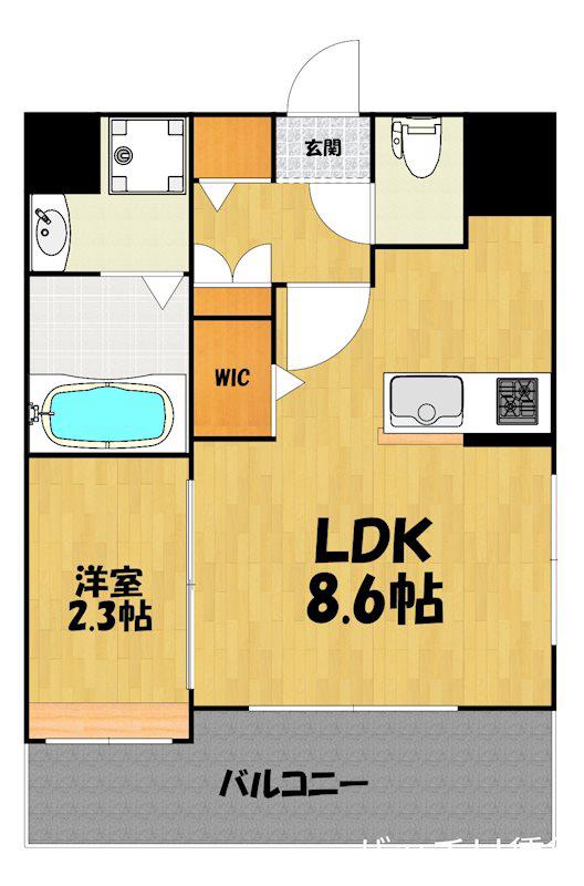 アルティザ博多南リバーフロント(1LDK/4階)の間取り写真