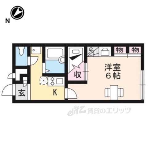 レオパレス九里(1K/2階)の間取り写真