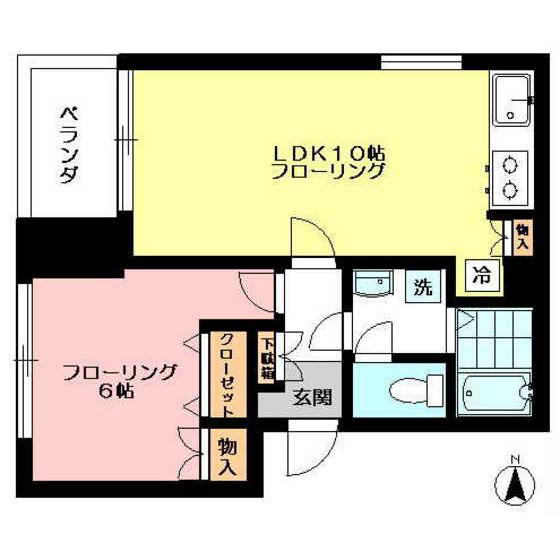 ハーネ・カンダ(1LDK/3階)の間取り写真
