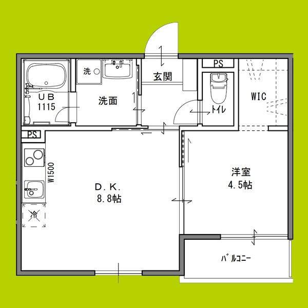 ボヌール高槻(1LDK/1階)の間取り写真